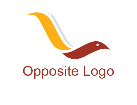 curved swoosh bird forming letter L 