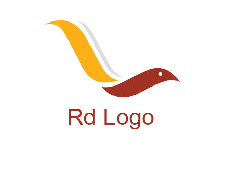 curved swoosh bird forming letter L 