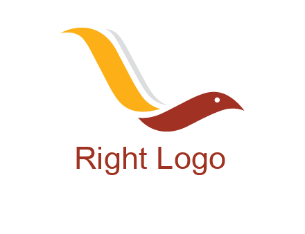 curved swoosh bird forming letter L 
