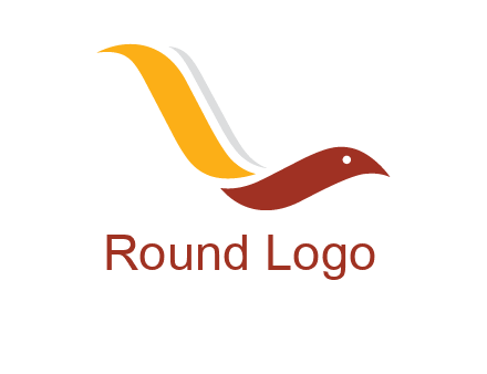 curved swoosh bird forming letter L 