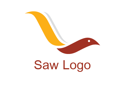 curved swoosh bird forming letter L 