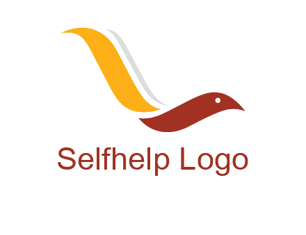 curved swoosh bird forming letter L 