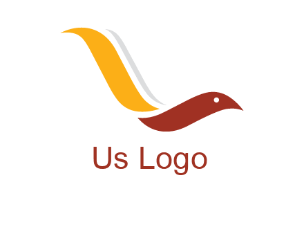 curved swoosh bird forming letter L 