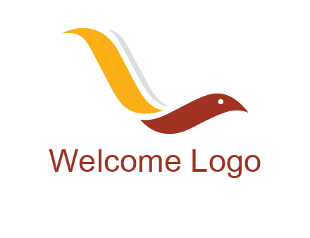 curved swoosh bird forming letter L 