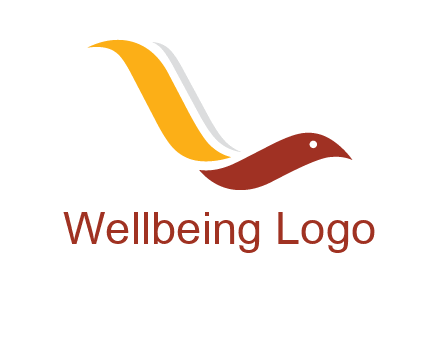 curved swoosh bird forming letter L 