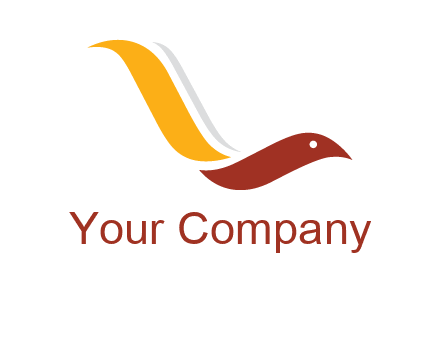 curved swoosh bird forming letter L 