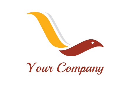 curved swoosh bird forming letter L 