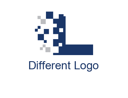 pixels letter L logo