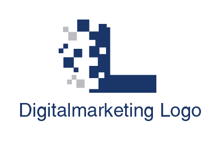 pixels letter L logo
