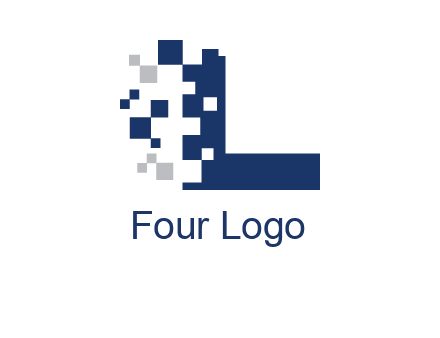 pixels letter L logo