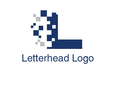 pixels letter L logo
