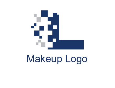 pixels letter L logo