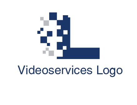 pixels letter L logo