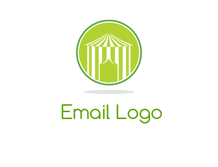 circus tent in circle logo