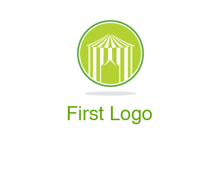 circus tent in circle logo