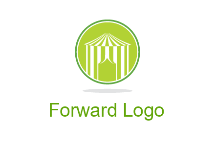 circus tent in circle logo