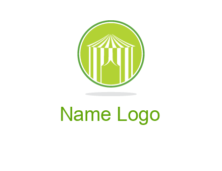 circus tent in circle logo