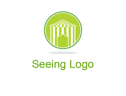 circus tent in circle logo