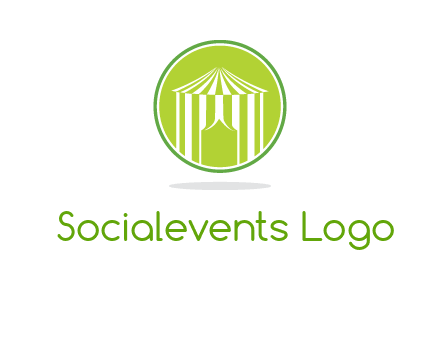 circus tent in circle logo
