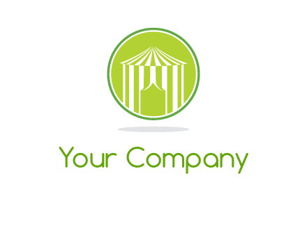 circus tent in circle logo