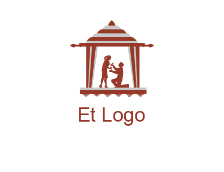 proposing in tent illustration