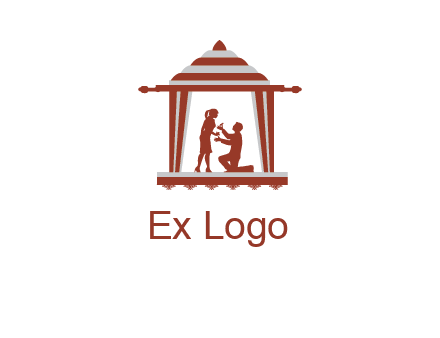 proposing in tent illustration
