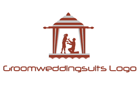 proposing in tent illustration