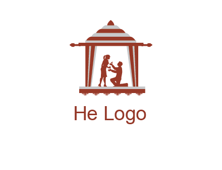 proposing in tent illustration
