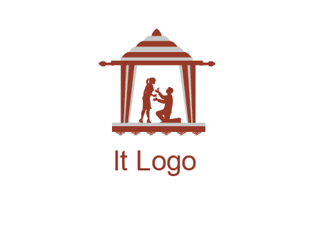 proposing in tent illustration