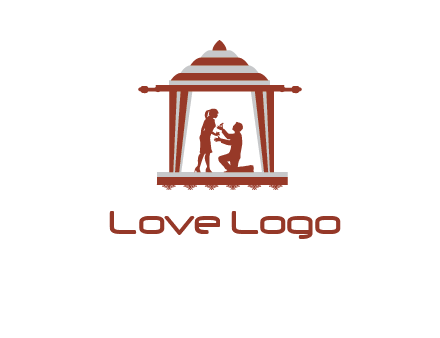 proposing in tent illustration