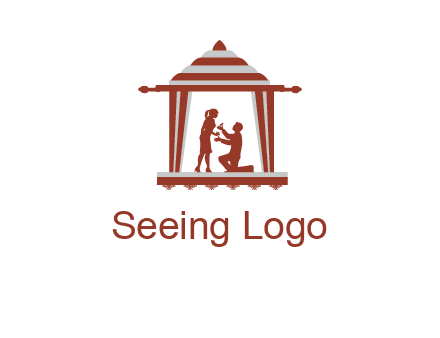 proposing in tent illustration