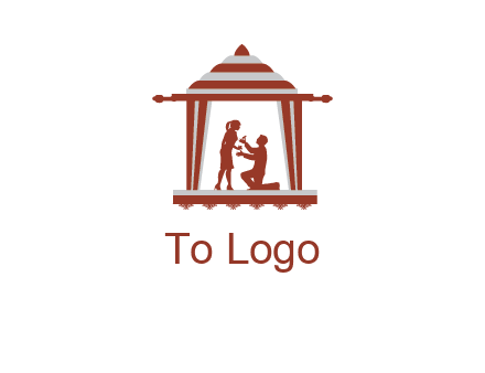 proposing in tent illustration