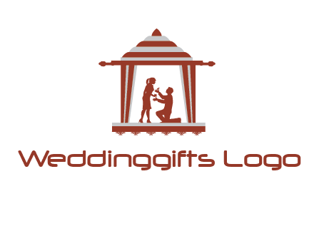proposing in tent illustration