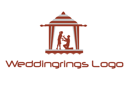proposing in tent illustration