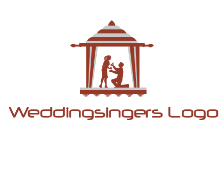 proposing in tent illustration