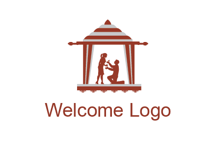 proposing in tent illustration