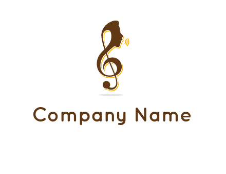 singer head in music note logo