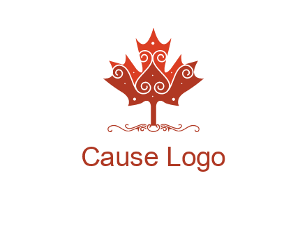 design on maple leaf logo