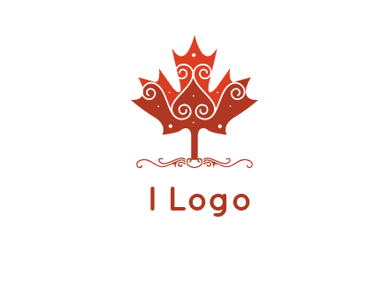design on maple leaf logo