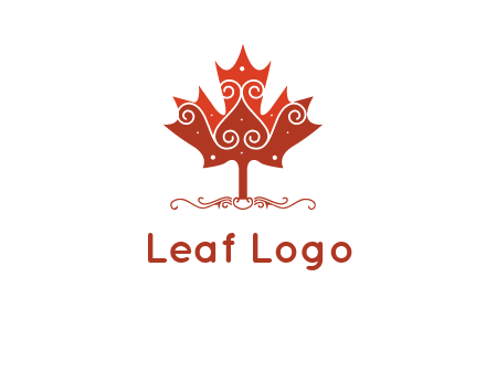 design on maple leaf logo