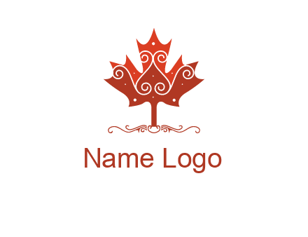 design on maple leaf logo