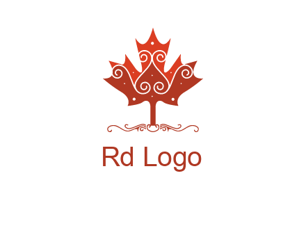 design on maple leaf logo