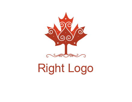 design on maple leaf logo