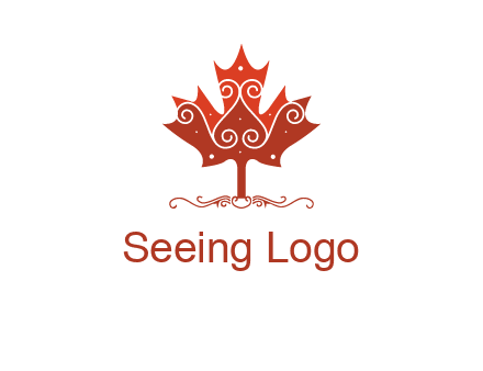 design on maple leaf logo