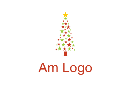 colorful stars christmas tree logo