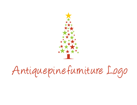 colorful stars christmas tree logo