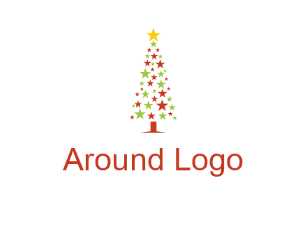 colorful stars christmas tree logo