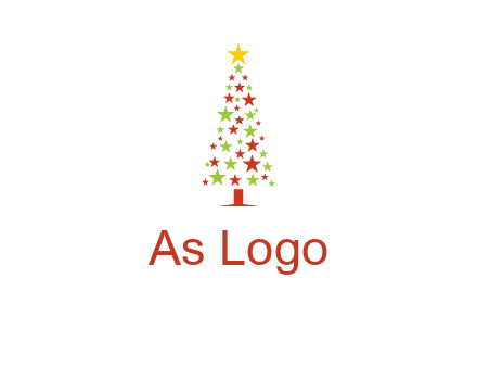 colorful stars christmas tree logo