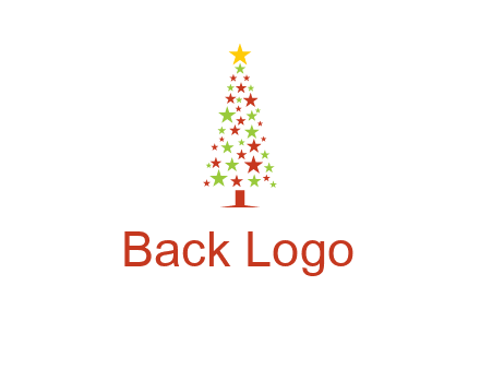 colorful stars christmas tree logo