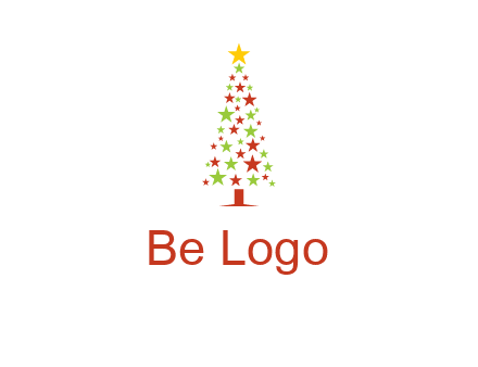 colorful stars christmas tree logo